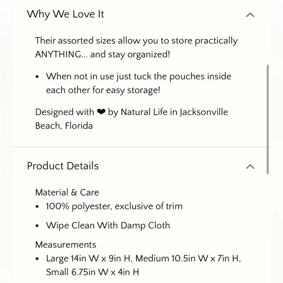 NATURAL LIFE Floral Pouch Trio - Picture 3 of 4